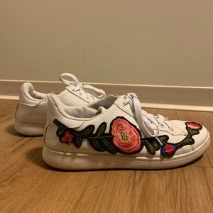 White Floral Sneakers
